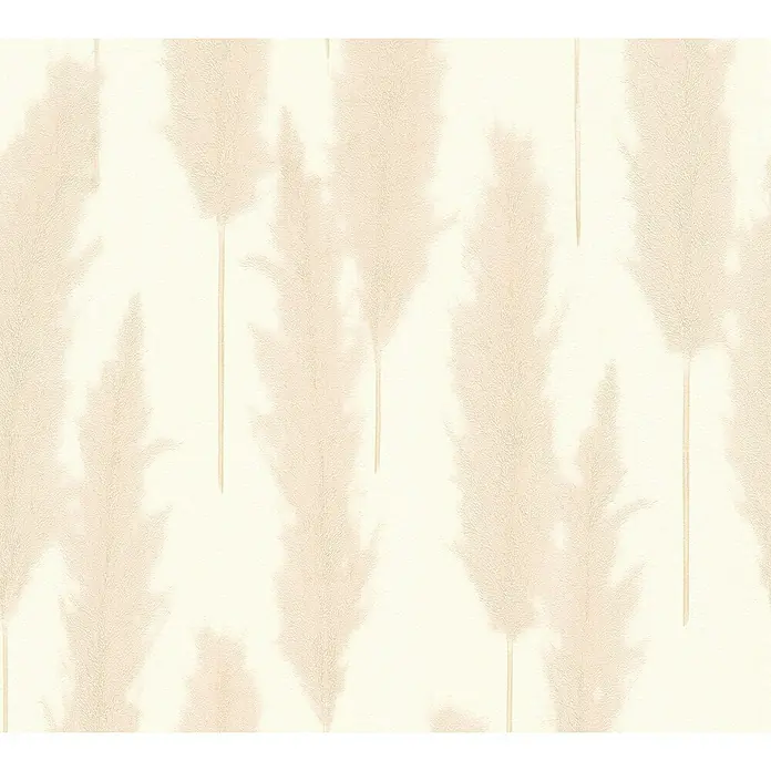 A.S. Création Hygge 2 Vliestapete Pampasgras - Creme, Floral, 10,05 x 0,53 m - Beige Tapete mit einem abstrakten Muster von Pampasgras, ideal für ein ruhiges und stilvolles Ambiente in jedem Raum.
