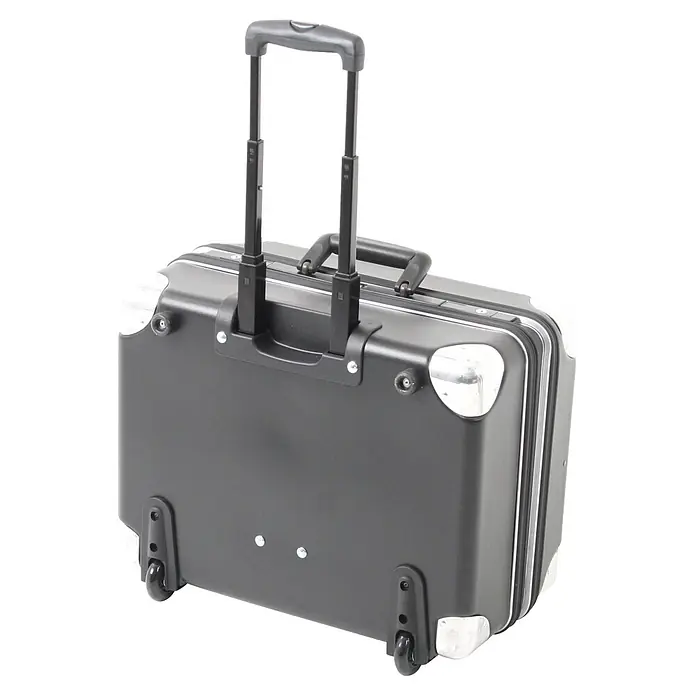 Hepco & Becker Werkzeugkoffer Robust 5765 - L x B x H: 430 x 510 x 300 mm, High Density Polyethylen (HDPE) - Schwarzer Rollkoffer mit silbernen Akzenten und Teleskopgriff für einfachen Transport. Ideal für Geschäftsreisen und Kurztrips.