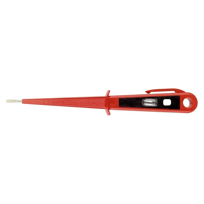 Connex Detector de tensión Euro COXT370251 - Longitud de la hoja: 100 mm - Probador de tensión rojo con punta de destornillador para pruebas de tensión seguras en sistemas eléctricos.