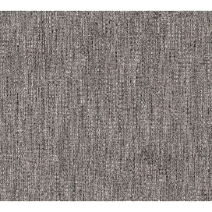 A.S. Création Daniel Hechter 6 Vliestapete Textilstruktur - Braunbeige, Uni, 10,05 x 0,53 m - Nahaufnahme eines Stoffes mit feiner, vertikaler Textur in einem neutralen Grauton. Ideal für Hintergründe und Textildesign.