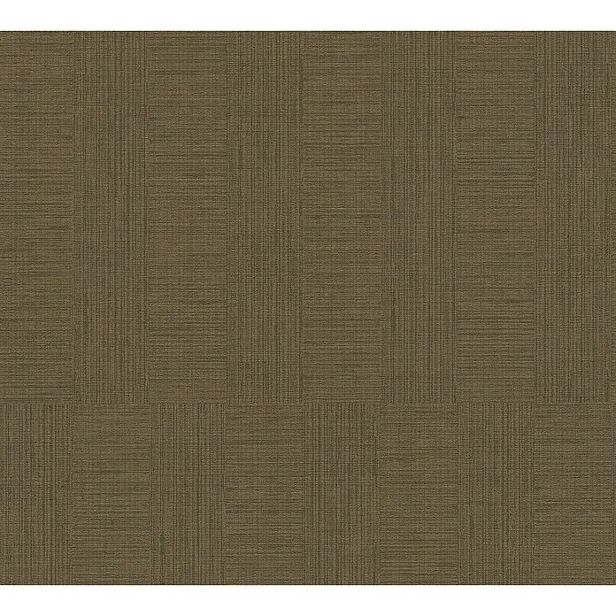 A.S. Création Cuba Vliestapete - Braun, Streifen, 10,05 x 0,53 m - Texturierter, quadratischer Teppich in Erdtönen mit geometrischem Muster, ideal für ein stilvolles Interieur.