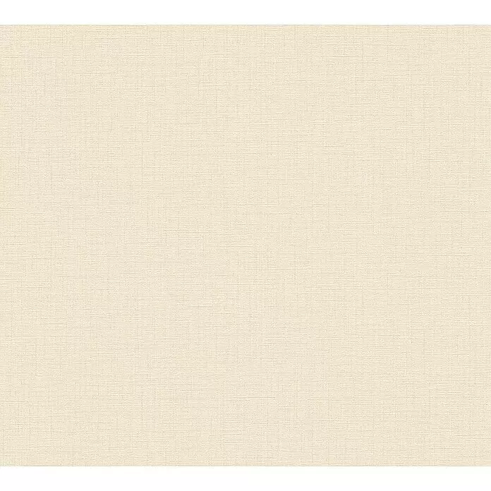 A.S. Création My Home My Spa Vliestapete Textstruktur I - Creme, Uni, 10,05 x 0,53 m - Hellbeige strukturierte Oberfläche mit feiner Leinenoptik.