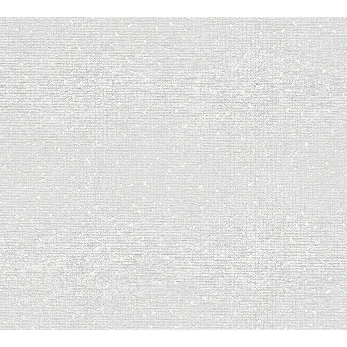A.S. Création My Home My Spa Vliestapete - Metallisches Hellgrau, Uni, 10,05 x 0,53 m - Weißes Textil-Hintergrundbild mit subtiler Textur, ideal für minimalistische Designs und Hintergründe. Vielseitig einsetzbar für Projekte.