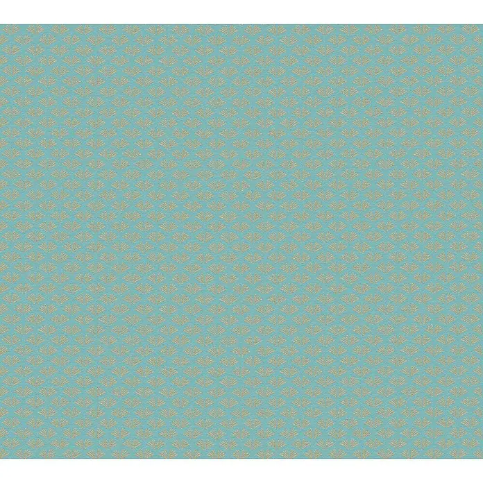 A.S. Création Trendwall 2 Vliestapete Art Deco klein - Türkis, Grafisch, 10,05 x 0,53 m - Feines Muster auf blauem Grund.