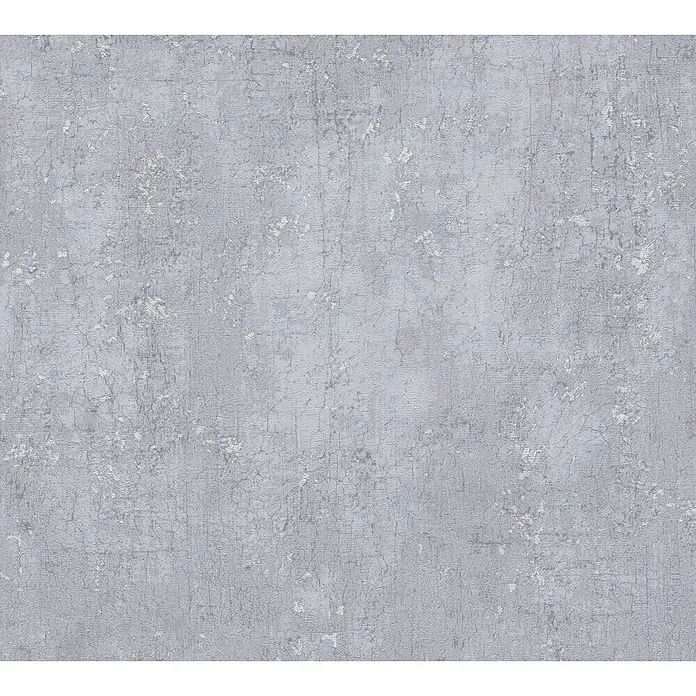 A.S. Création Titanium 3 Vliestapete I - Dunkelgrau, Betonoptik, 10,05 x 0,53 m - Nahaufnahme einer grauen Tapete mit feiner, unregelmäßiger Textur, die dem Raum eine elegante, industrielle Note verleiht.