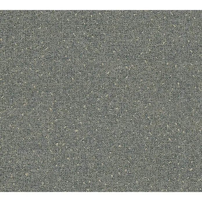 A.S. Création My Home My Spa Vliestapete - Metallisches Anthrazit, Uni, 10,05 x 0,53 m - Detailaufnahme eines strukturierten, dunkelgrauen Textilstoffs mit feinen, hellen Sprenkeln, ideal für Möbelbezüge oder Wandverkleidungen.