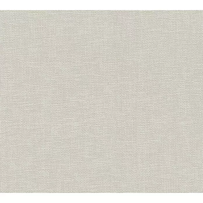 A.S. Création Hygge 2 Vliestapete Gewebe - Grau, Uni, 10,05 x 0,53 m - Helle, fein gewebte Stofftextur in Beige.
