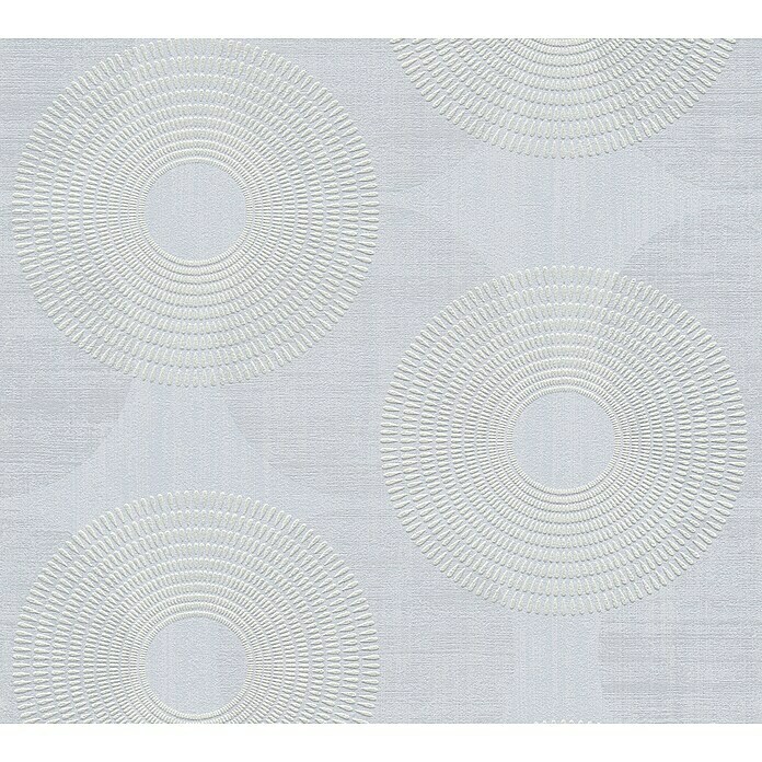 AS Creation Attractive 0,53 BAUHAUS Grafisch, Kreise Große | Vliestapete (Grau-Weiß, x 10,05 m)