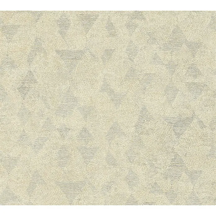 A.S. Création My Home My Spa Vliestapete Hexagon - Beige, Grafisch, 10,05 x 0,53 m - Beige Teppich mit geometrischem Muster, das eine moderne und dezente Note in jeden Raum bringt. Die Textur sorgt für Wärme und Komfort.