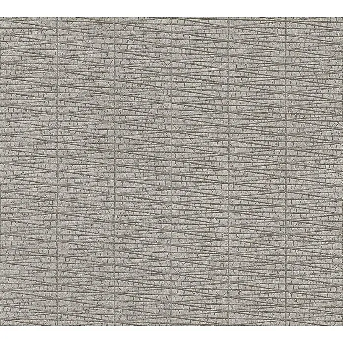 A.S. Création Hygge 2 Vliestapete Geometrie - Grau, Grafisch, 10,05 x 0,53 m - Graue Vinyltapete mit einem interessanten, geometrischen Muster, perfekt für eine moderne Wandgestaltung.