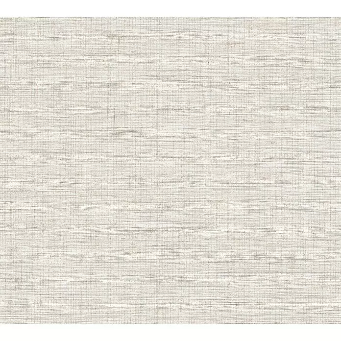 A.S. Création Desert Lodge Vliestapete Gewebestruktur - Creme, Uni, 10,05 x 0,53 m - Helle beige gewebte Textur.