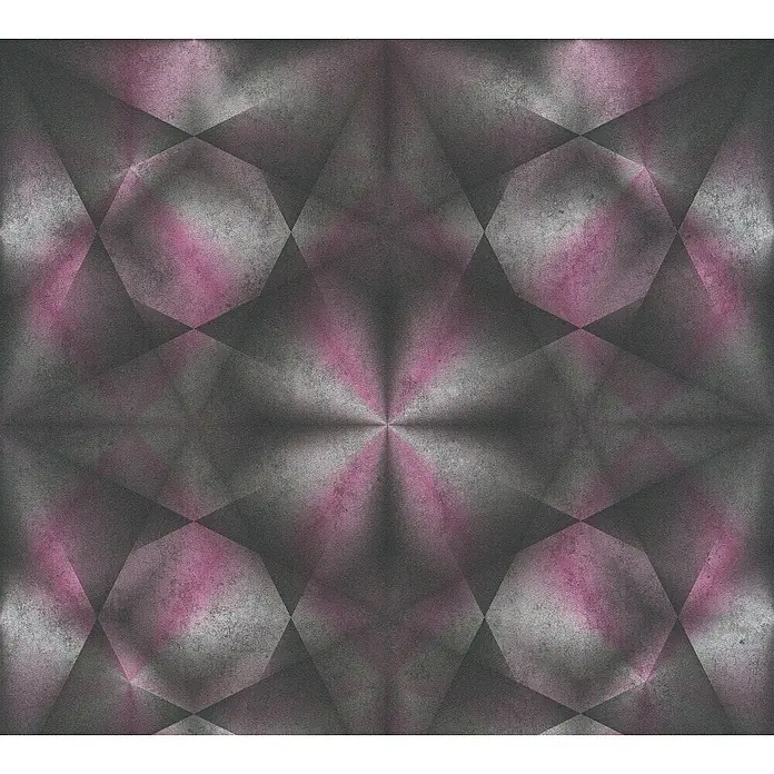A.S. Création My Home My Spa Vliestapete Hologramm - Violett, 3D-Optik, 10,05 x 0,53 m - Abstrakte Textur mit geometrischen Formen und subtilen Farbverläufen in Grau und Rosa, die ein modernes und künstlerisches Design erzeugt.