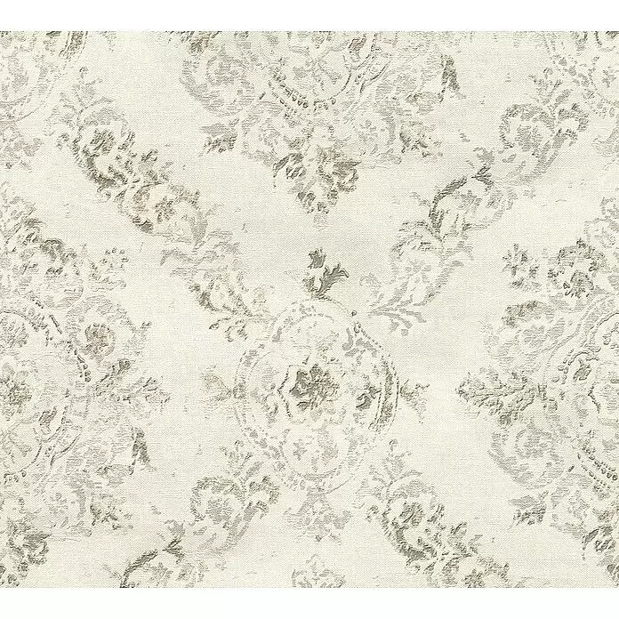 A.S. Création My Home My Spa Vliestapete Damask - Creme-Metallic, Ornament, 10,05 x 0,53 m - Detailaufnahme