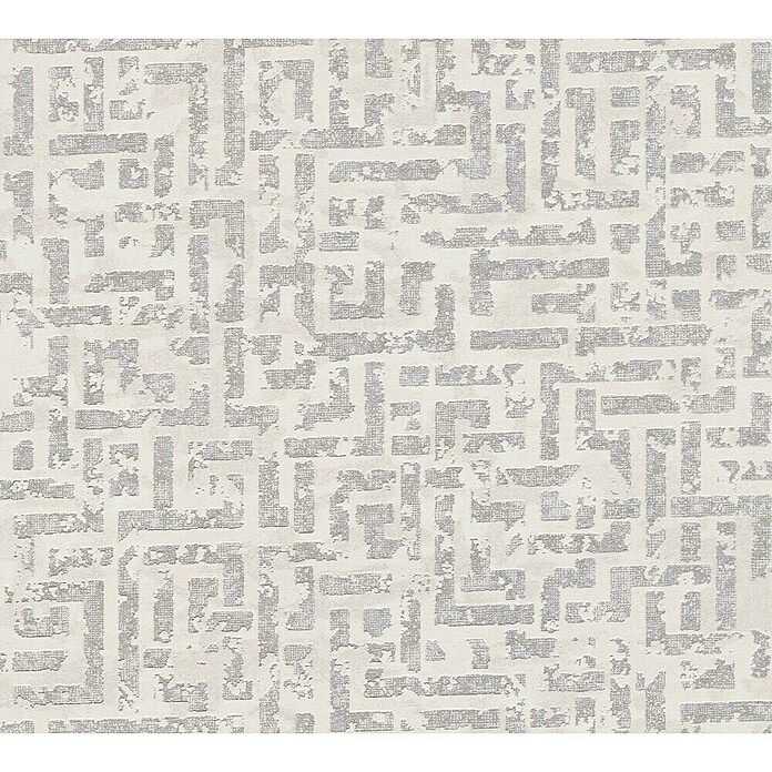 A.S. Création My Home My Spa Vliestapete Tetris (Weiß/Metallic, Grafisch, 10,05 x 0,53 m) | BAUHAUS