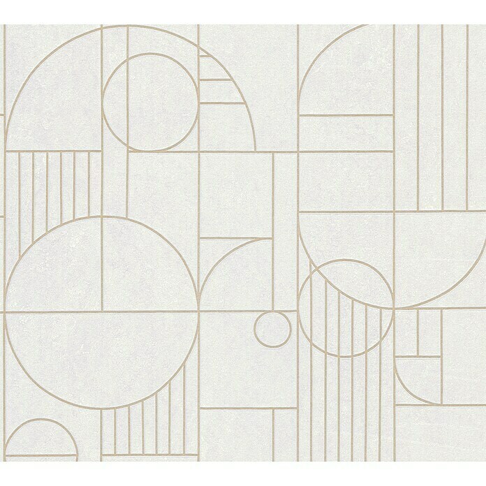 A.S. Création My Home My Spa Vliestapete Art Deco (Creme, Grafisch, 10,05 x 0,53 m)