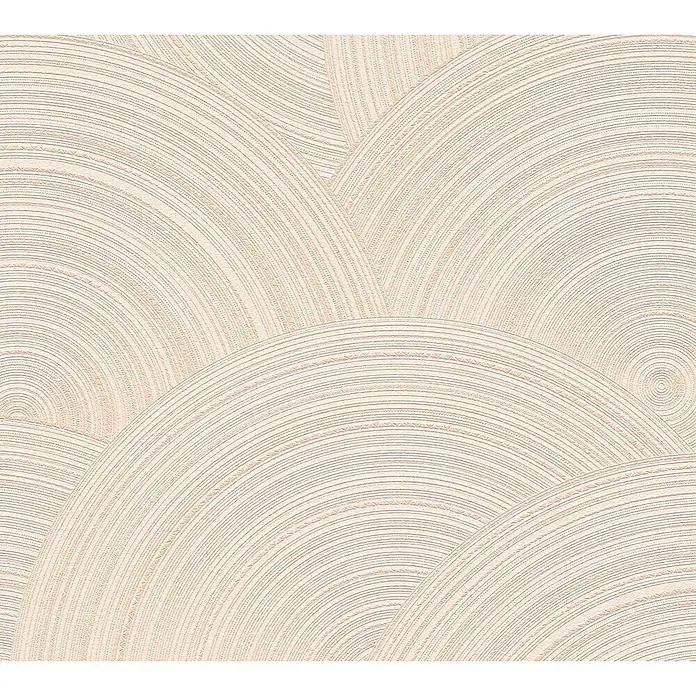 A.S. Création My Home My Spa Vliestapete Kreisdesign - Rosè, Grafisch, 10,05 x 0,53 m - Beige Tapete mit abstraktem Kreisdesign, das eine subtile, elegante Textur erzeugt und jedem Raum Wärme verleiht.