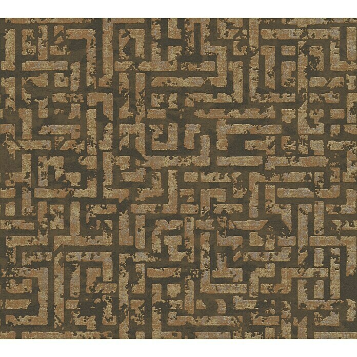 A.S. Création My Home My Spa Vliestapete Tetris (Braun/Metall, Grafisch, 10,05 x 0,53 m) | BAUHAUS