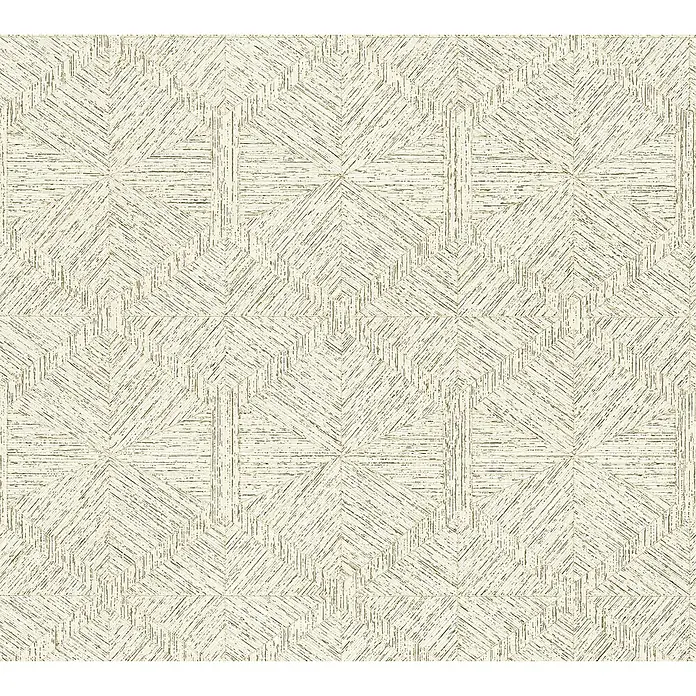 A.S. Création My Home My Spa Vliestapete 3D-Grafik - Creme, Grafisch, 10,05 x 0,53 m - Beige geometrische Tapete mit sich kreuzenden Linien für ein modernes und stilvolles Ambiente in jedem Raum.