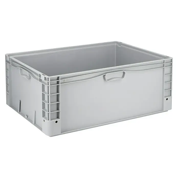 Surplus Systems Eurobox - L x B x H: 80 x 60 x 32 cm, Kunststoff, Grau - Graue Kunststoffbox mit Griffen. Ideal für Lagerung und Transport von Gegenständen im Haushalt oder im Gewerbe.