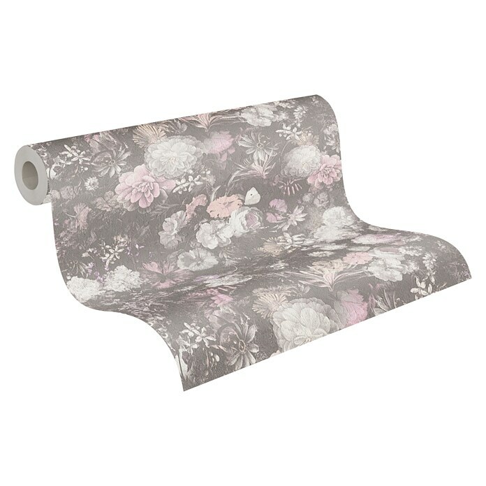 AS Creation Mata Hari Vliestapete Blumen (Rosa/Beige, Floral, 10,05 x 0,53 m) | BAUHAUS