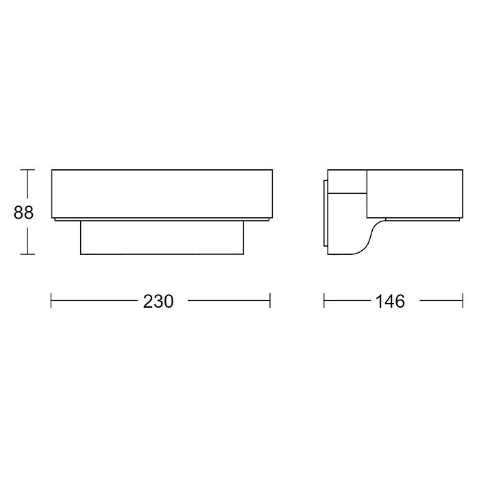 Steinel LED-Außenleuchte L 800 iHF Downlight (8 W, Silber, L x B x H: 145 x 230 x 88 mm)