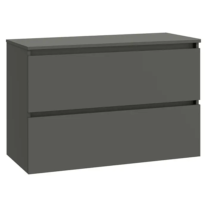 Artysan Mueble bajo de lavabo Kenia Top - Ancho: 100 cm, Antracita - Mueble de baño gris con dos cajones, diseño moderno y estética minimalista para baños elegantes.