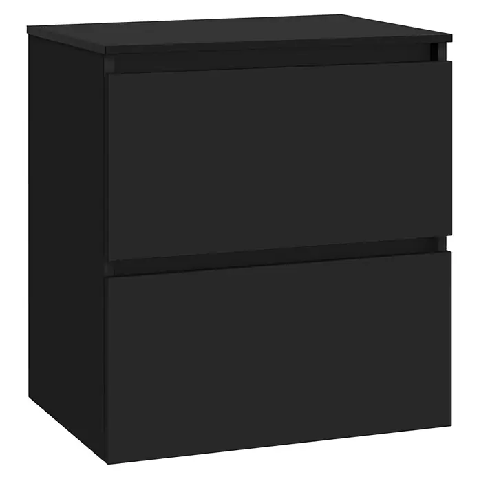 Artysan Mueble bajo de lavabo Kenia Top - Ancho: 60 cm, Negro - Mueble de baño negro con dos cajones, perfecto para guardar los elementos esenciales y añadir estilo a tu espacio.