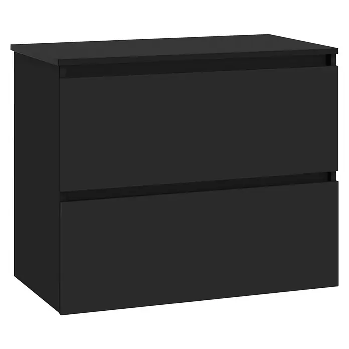 Artysan Mueble bajo de lavabo Kenia Top - L x An x Al: 46 x 80 x 65,6 cm, Negro - Mueble de baño negro con dos cajones para guardar artículos de aseo y accesorios. Almacenamiento práctico y elegante.