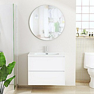 Conjunto de mueble de baño Basic 2C (70 cm, 3 pzs., Blanco, Mate)