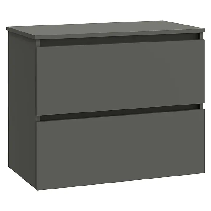 Artysan Mueble bajo de lavabo Kenia Top - L x An x Al: 46 x 80 x 65,6 cm, Antracita - Mueble de baño gris con dos cajones y diseño moderno. Perfecto para cualquier baño.