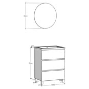 Artysan Conjunto de mueble de baño Basic 3C (Ancho: 60 cm, Roble waira, 3 pzs.) | BAUHAUS