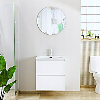 Conjunto de mueble de baño Basic 2C (60 cm, 3 pzs., Blanco, Mate)