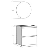 Artysan Conjunto de mueble de baño Basic 2C (Ancho: 60 cm, Blanco, Mate, 3 pzs.) | BAUHAUS