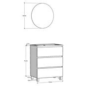 Artysan Conjunto de mueble de baño Basic 3C (Ancho: 70 cm, Roble waira, 3 pzs.) | BAUHAUS