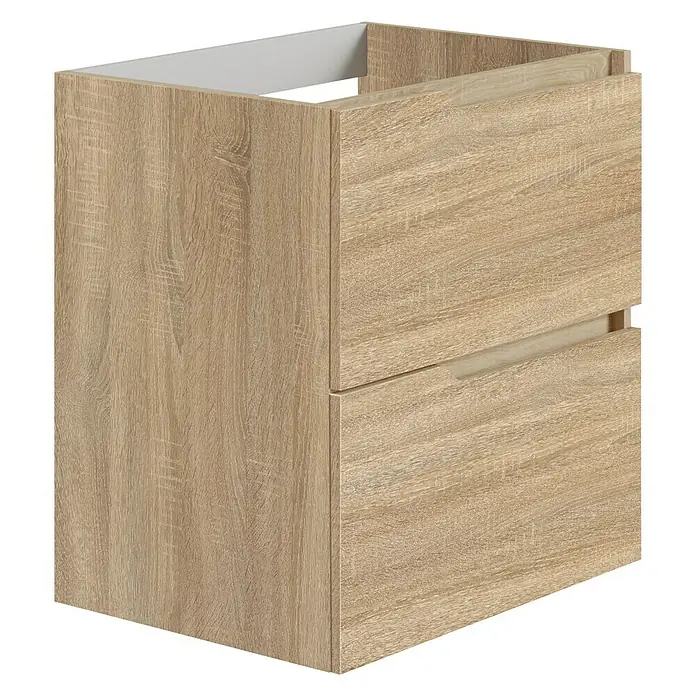 Artysan Mueble bajo de lavabo Zeus - L x An x Al: 44,6 x 60 x 64 cm, Natural - Moderno mueble de baño con dos cajones en acabado de madera. Ideal para baños con estilo.