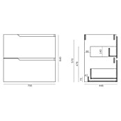 Artysan Mueble de lavabo Zeus (L x An x Al: 44,6 x 70 x 64 cm, Natural) | BAUHAUS