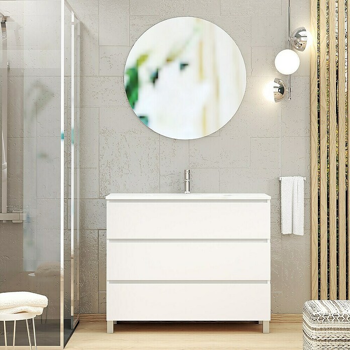 Artysan Conjunto de mueble de baño Basic 3C (Ancho: 100 cm, Blanco, Mate, 3 pzs.) | BAUHAUS
