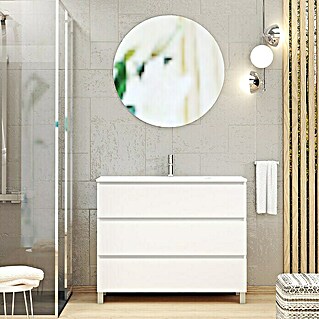 Conjunto de mueble de baño Basic 3C (100 cm, 3 pzs., Blanco, Mate)