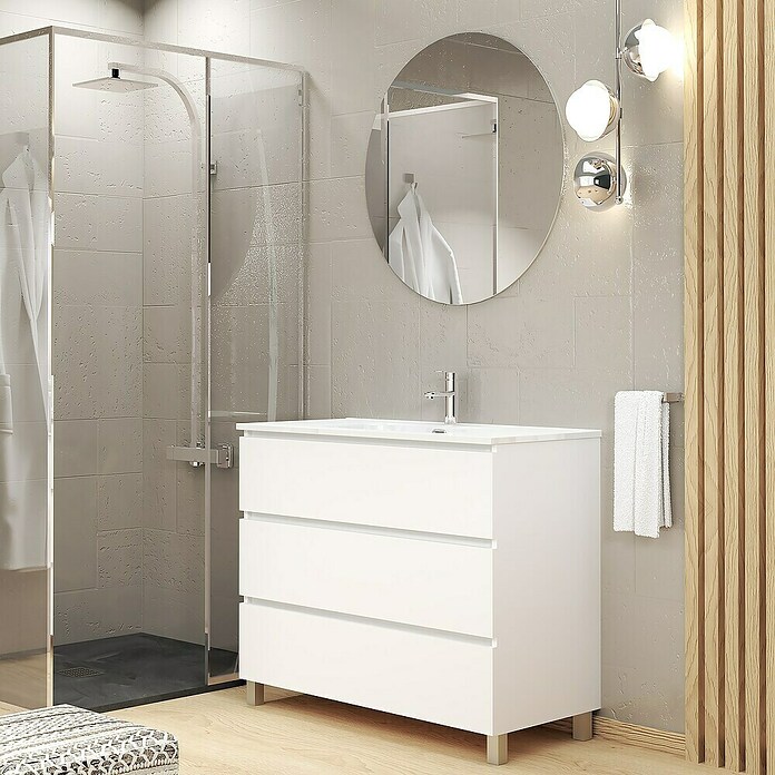 Artysan Conjunto de mueble de baño Basic 3C (Ancho: 100 cm, Blanco, Mate, 3 pzs.) | BAUHAUS
