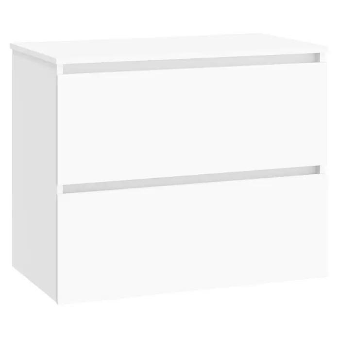 Artysan Mueble bajo de lavabo Kenia Top - L x An x Al: 46 x 80 x 65,6 cm, Blanco - Mueble de baño blanco con dos cajones. El mueble tiene un diseño moderno y ofrece un amplio espacio de almacenamiento para elementos esenciales del baño.