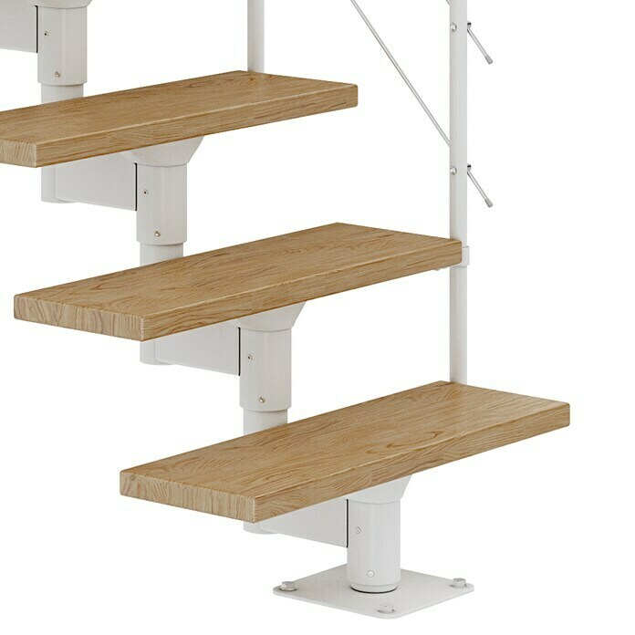 Dolle Mittelholmtreppe Boston (Breite: 74 mm, Verkehrsweiß, Gerade, Farbe Stufen: Eiche Natur, Geschosshöhe: 228 cm - 300 cm) | BAUHAUS