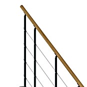 Dolle Mittelholmtreppe Boston (Breite: 74 mm, Anthrazitgrau, 1/4-gewendelt, Farbe Stufen: Eiche Natur, Geschosshöhe: 228 cm - 300 cm) | BAUHAUS