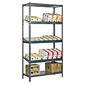 Simonrack Simonclick Metallregal (L x B x H: 50 x 100 x 200 cm, Traglast: 200 kg/Boden, Anzahl Böden: 5 Stk., Grau)