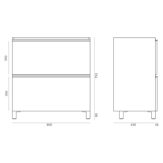 Artysan Mueble de lavabo Barcelona 2C (L x An x Al: 44,6 x 80 x 83,3 cm, Roble waira) | BAUHAUS
