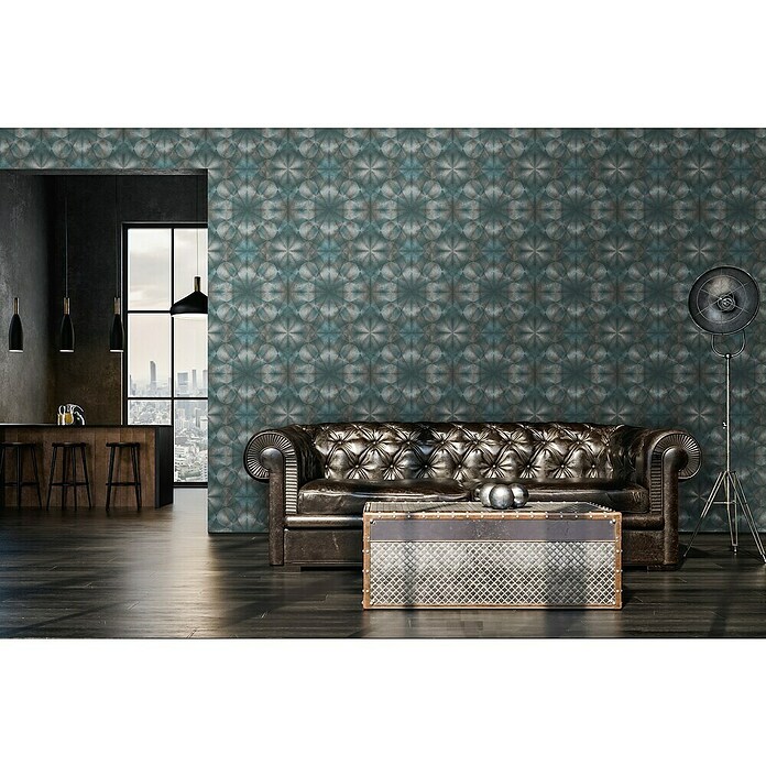 A.S. Création My Home My Spa Vliestapete Hologramm (Türkis, 3D-Optik, 10,05 x 0,53 m) | BAUHAUS