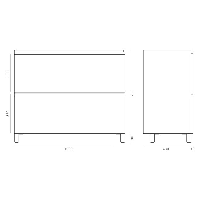 Artysan Mueble de lavabo Barcelona 2C (L x An x Al: 44,6 x 100 x 83,3 cm, Nature) | BAUHAUS