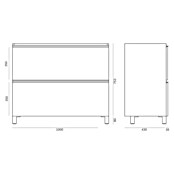 Artysan Mueble de lavabo Barcelona 2C (L x An x Al: 44,6 x 100 x 83,3 cm, Nature) | BAUHAUS