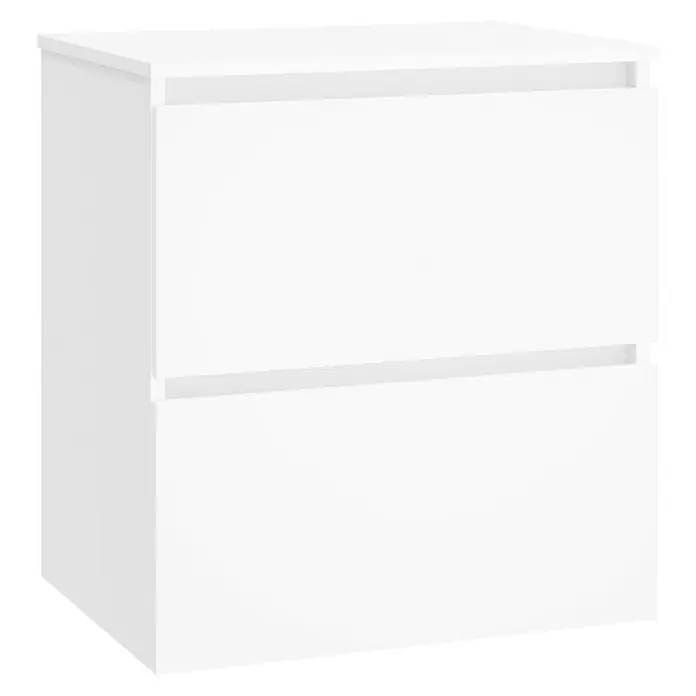 Artysan Mueble bajo de lavabo Kenia Top - Ancho: 70 cm, Blanco - Mesita de noche blanca con dos cajones. El mueble presenta una estética moderna y minimalista.