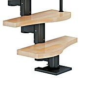 Dolle Mittelholmtreppe Basel (Breite: 64 mm, Anthrazitgrau, Variabel, Farbe Stufen: Buche Natur, Geschosshöhe: 222 cm - 270 cm) | BAUHAUS