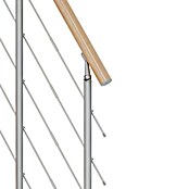 Dolle Mittelholmtreppe Basel (Breite: 64 mm, Perlgrau, Variabel, Farbe Stufen: Buche Natur, Geschosshöhe: 222 cm - 270 cm) | BAUHAUS